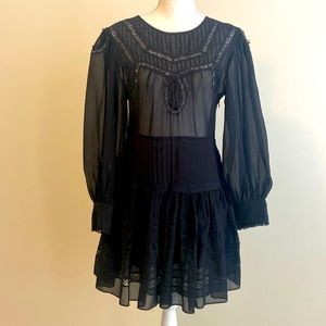 LoveShackFancy Mallory Dress Black Small